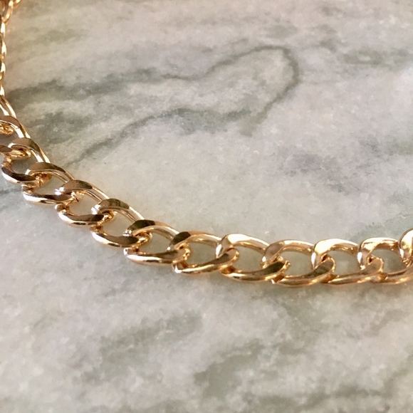 Link Chain Thick Gold Choker Necklace - Picture 7 of 8